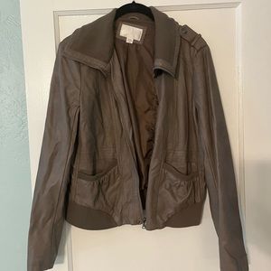 Brown faux leather jacket